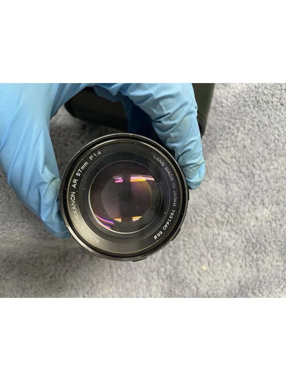 Konica 57mm f/1.4 Hexanon EE AR Mount Camera Lens With Case